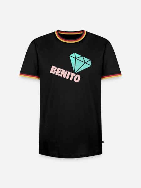 Geschenk für Benito - Männer Kontrast-T-Shirt - Schwarz/Dreifarbig