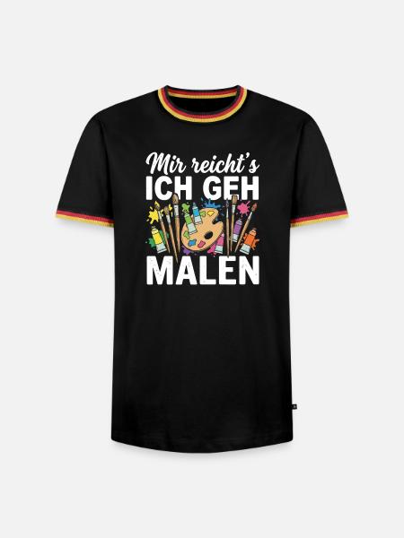 Mir reicht's ich geh malen - Männer Kontrast-T-Shirt - Schwarz/Dreifarbig