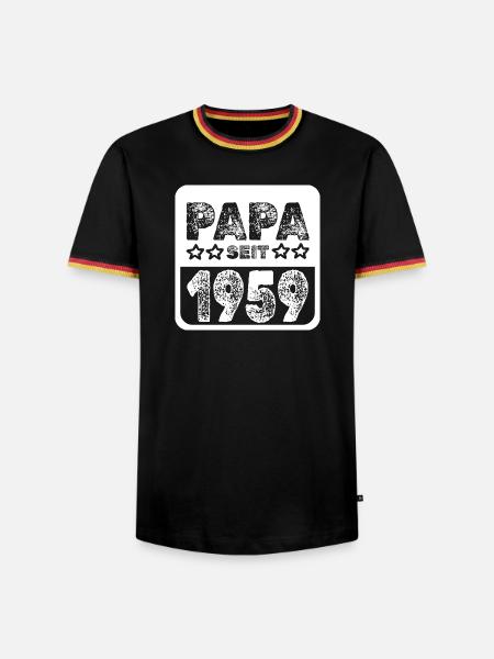 Papa 1959 - Männer Kontrast-T-Shirt - Schwarz/Dreifarbig