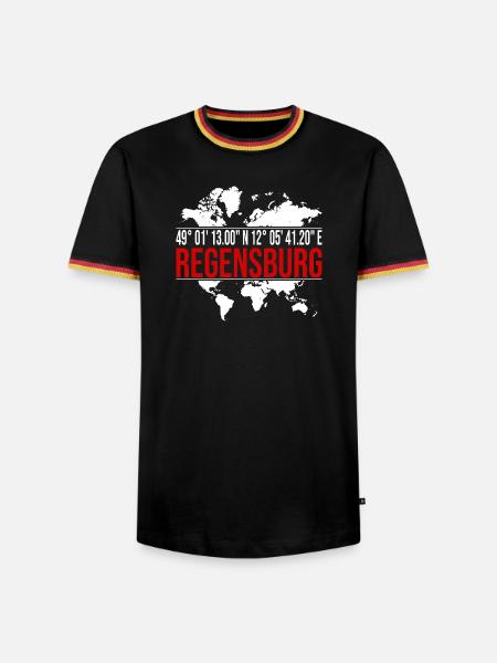 Regensburg - Männer Kontrast-T-Shirt - Schwarz/Dreifarbig