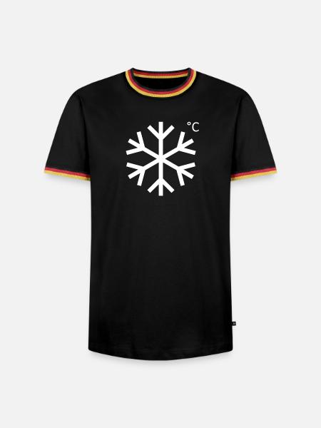 Winterkristall Schneeflocke - Männer Kontrast-T-Shirt - Schwarz/Dreifarbig