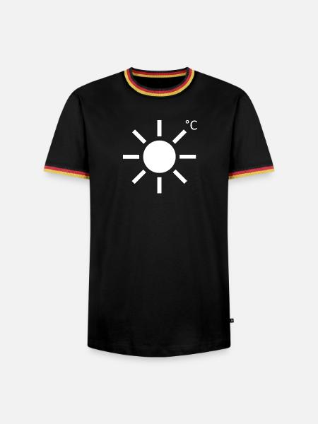 Sonnen Grad - Männer Kontrast-T-Shirt - Schwarz/Dreifarbig