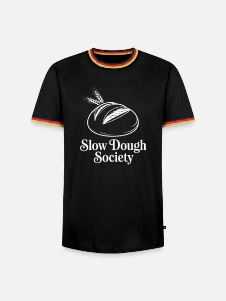 Slow Dough Society Brotlogo - Männer Kontrast-T-Shirt - Schwarz/Dreifarbig