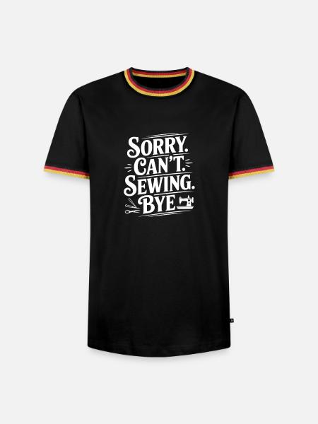 Entschuldigung. Geht nicht. Nähen. Tschüss. - Männer Kontrast-T-Shirt - Schwarz/Dreifarbig