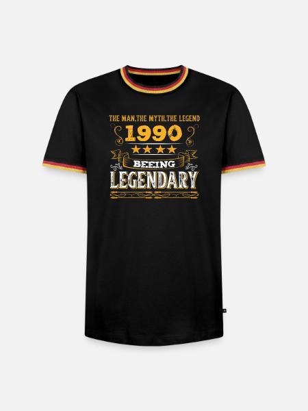 Birthday legendär 1990 - Männer Kontrast-T-Shirt - Schwarz/Dreifarbig