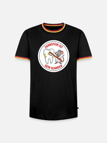 Tierzahnheilkunde Maus Zahnstein Spruch Shirt - Männer Kontrast-T-Shirt - Schwarz/Dreifarbig