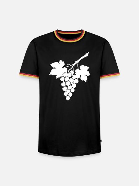Weiße Weinrebe Weintrauben Geschenk Weintrinker - Männer Kontrast-T-Shirt - Schwarz/Dreifarbig