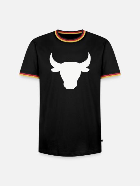 Stierkopf Silhouette - Männer Kontrast-T-Shirt - Schwarz/Dreifarbig
