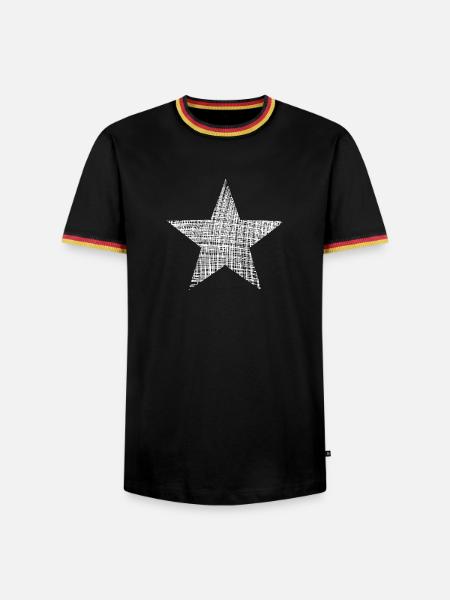 Weißer Stern - white star - Männer Kontrast-T-Shirt - Schwarz/Dreifarbig