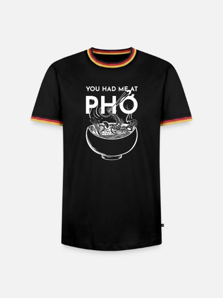 You had me at Pho - Männer Kontrast-T-Shirt - Schwarz/Dreifarbig