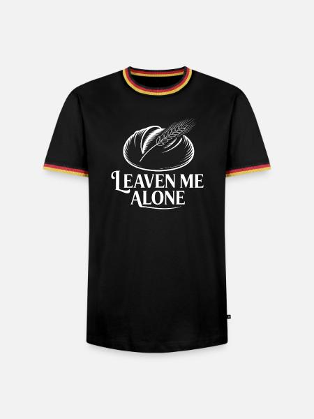 LeaveMeAlone Text mit Weizen - Männer Kontrast-T-Shirt - Schwarz/Dreifarbig