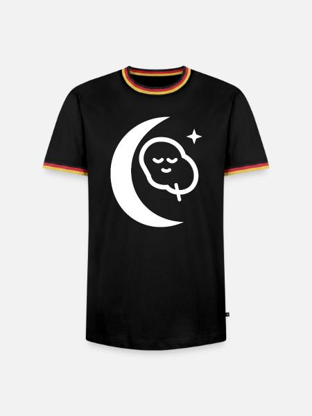 Mondbeschienener Schlafmond-Symbol - Männer Kontrast-T-Shirt - Schwarz/Dreifarbig