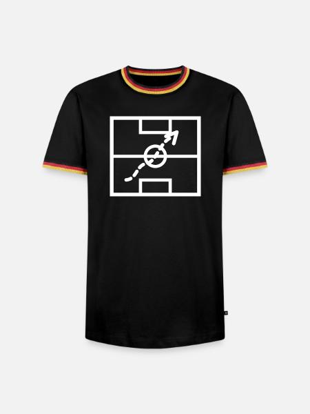 Weg zum Zielfeld Route - Männer Kontrast-T-Shirt - Schwarz/Dreifarbig