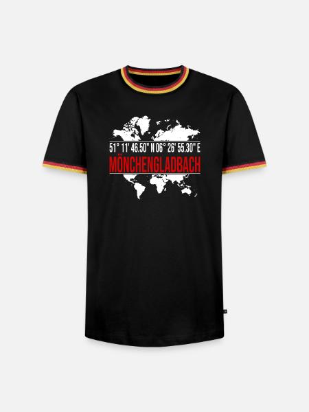 Mönchengladbach - Männer Kontrast-T-Shirt - Schwarz/Dreifarbig