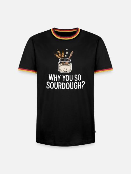 Warum Du So Sourdough - Männer Kontrast-T-Shirt - Schwarz/Dreifarbig