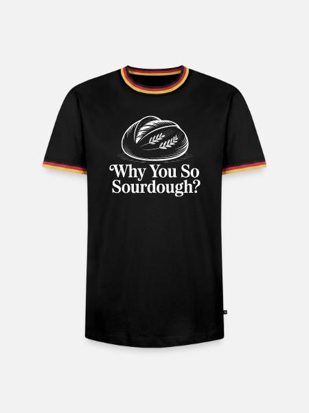 Warum bist du so sauerteig? - Männer Kontrast-T-Shirt - Schwarz/Dreifarbig
