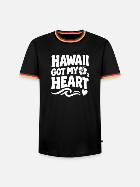 Hawaii hat mein Herz-Design - Männer Kontrast-T-Shirt - Schwarz/Dreifarbig
