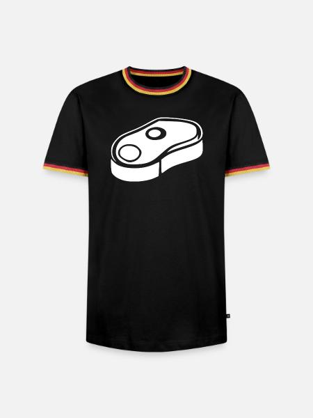 Steak Fleisch Barbecue Grill Geschenk  - Männer Kontrast-T-Shirt - Schwarz/Dreifarbig