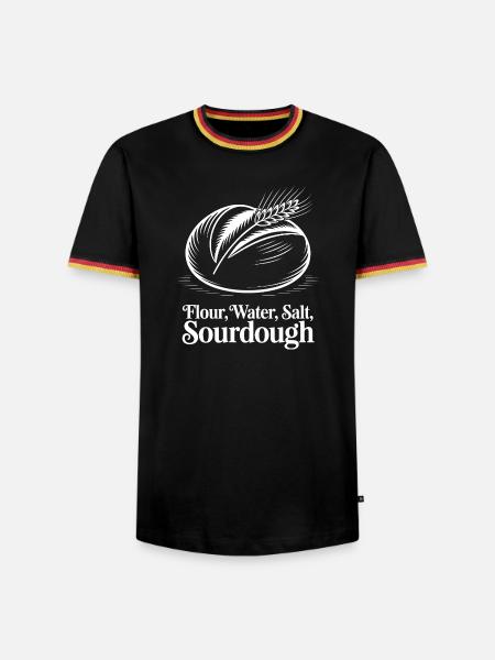 Sourdough Essentials Emblem - Männer Kontrast-T-Shirt - Schwarz/Dreifarbig