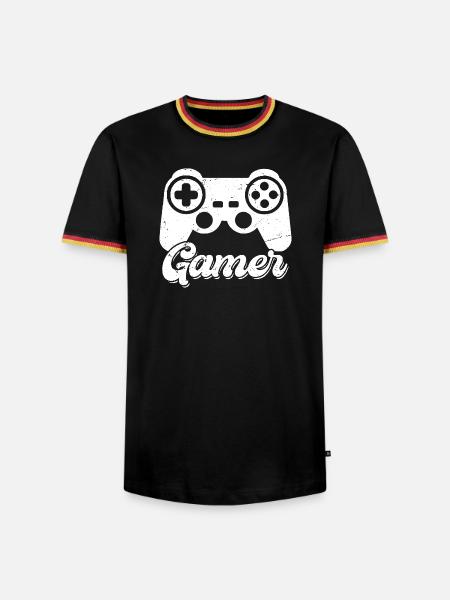 Spieler - Männer Kontrast-T-Shirt - Schwarz/Dreifarbig