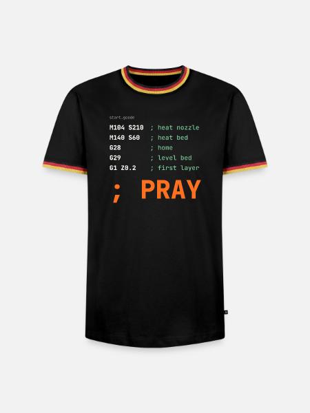 G-Code Beten - Männer Kontrast-T-Shirt - Schwarz/Dreifarbig