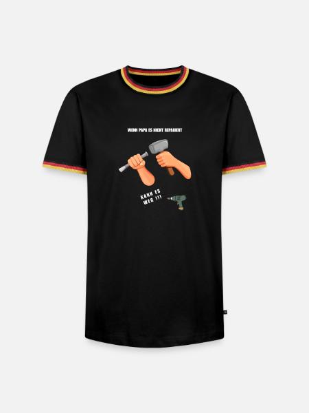 Hammerkraft DIY-Werkzeuge - Männer Kontrast-T-Shirt - Schwarz/Dreifarbig