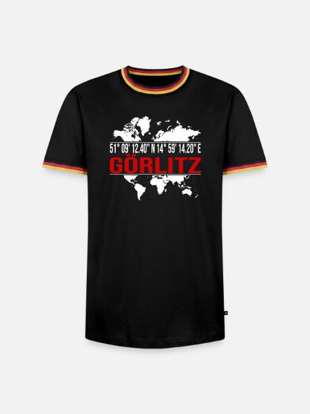 Görlitz - Männer Kontrast-T-Shirt - Schwarz/Dreifarbig