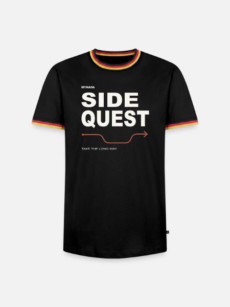 Side Quest – MyNada Streetwear - Männer Kontrast-T-Shirt - Schwarz/Dreifarbig