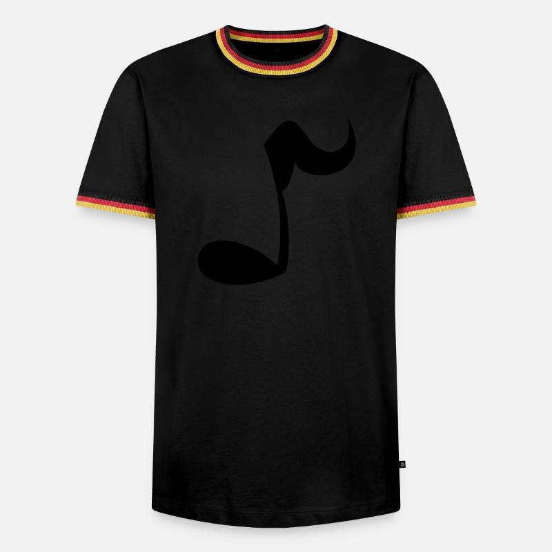 Note - Männer Kontrast-T-Shirt - Schwarz/Dreifarbig
