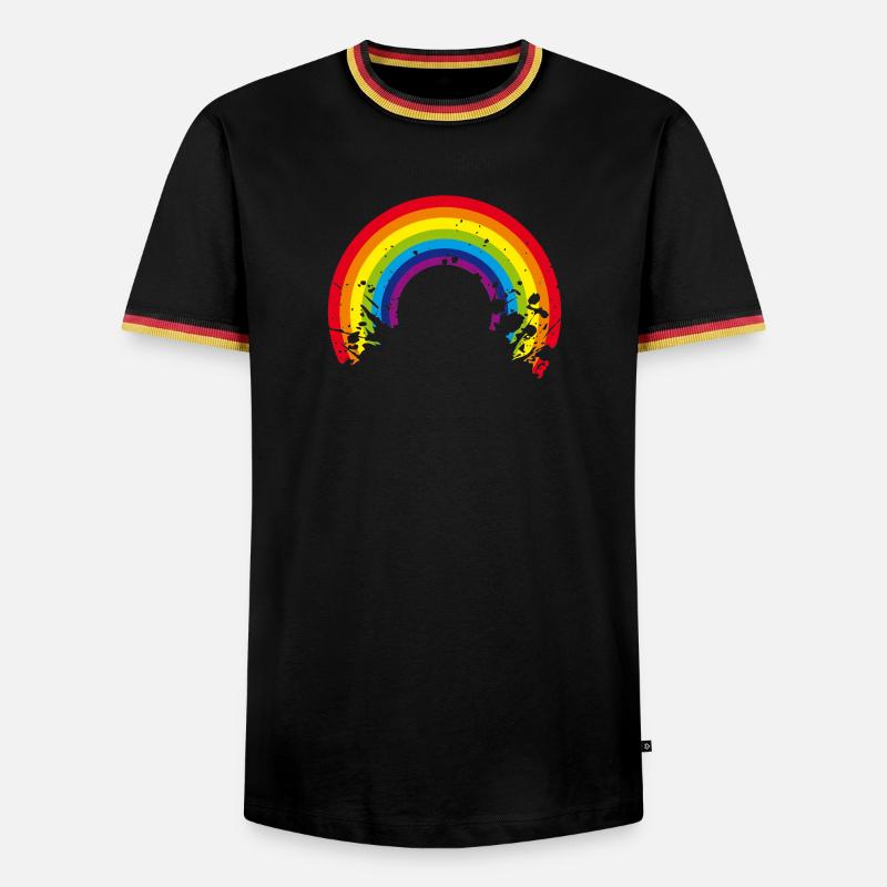 rainbow regenbogen - Männer Kontrast-T-Shirt - Schwarz/Dreifarbig