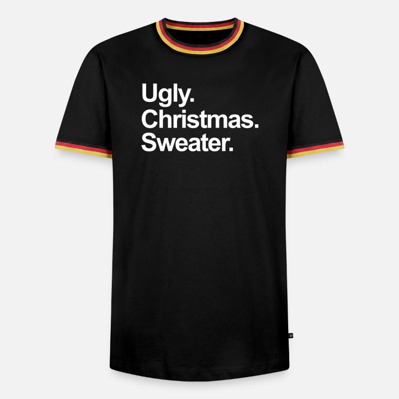 hässlicher Weihnachtspullover - Männer Kontrast-T-Shirt - Schwarz/Dreifarbig