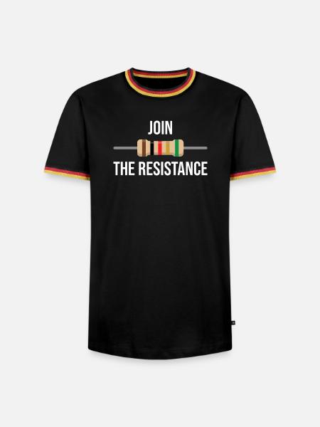 Widerstandskunst: Trete dem Widerstand bei - Männer Kontrast-T-Shirt - Schwarz/Dreifarbig
