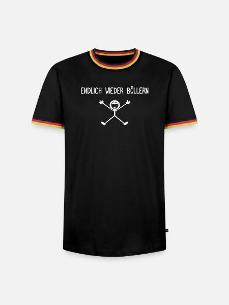 Endlich wieder böllern Pyrotechniker Feuerwerk - Männer Kontrast-T-Shirt - Schwarz/Dreifarbig