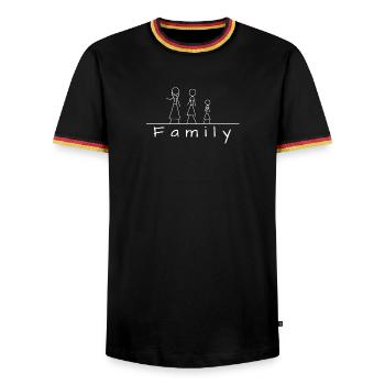 Famille de figurines en bâton - T-shirt contrasté Homme - noir/tricolore - Devant - AI Model Male 178 light (178cm) & AI Model Male 185 light (185cm)