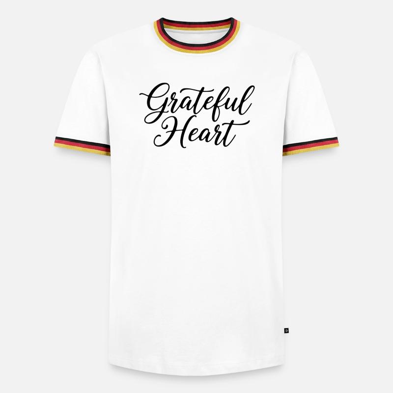 Grateful Heart Script - Männer Kontrast-T-Shirt - Weiß/Dreifarbig