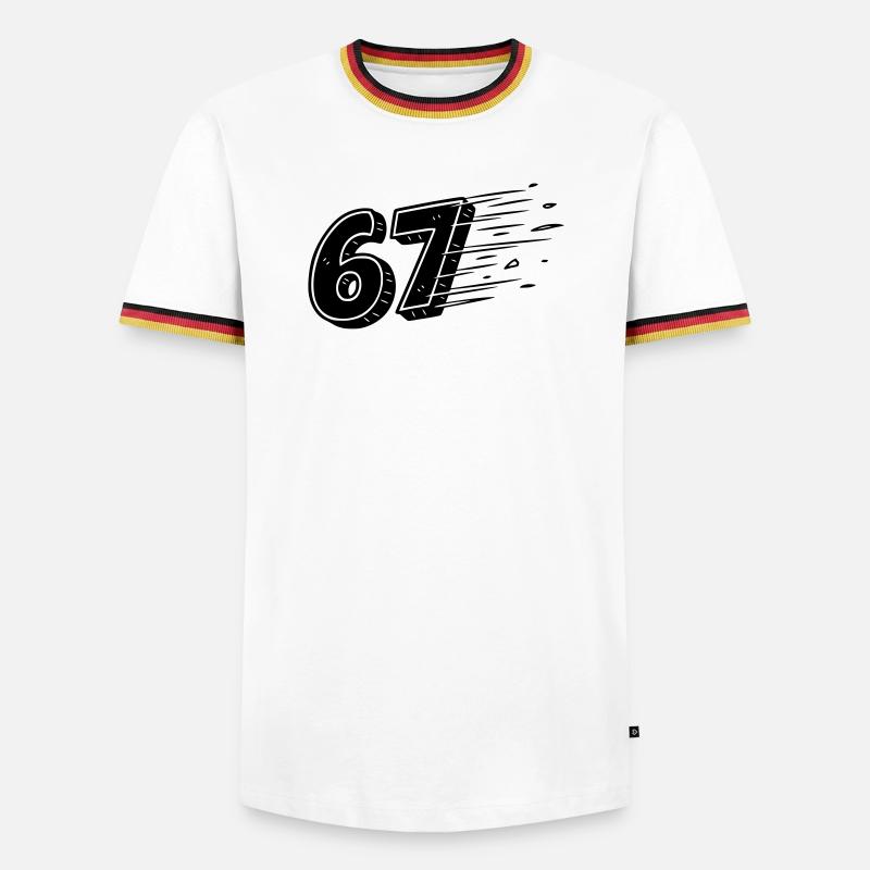 67 Meme Speedlines – Fast Comic Number - Men's Ringer Shirt - white/tricolour