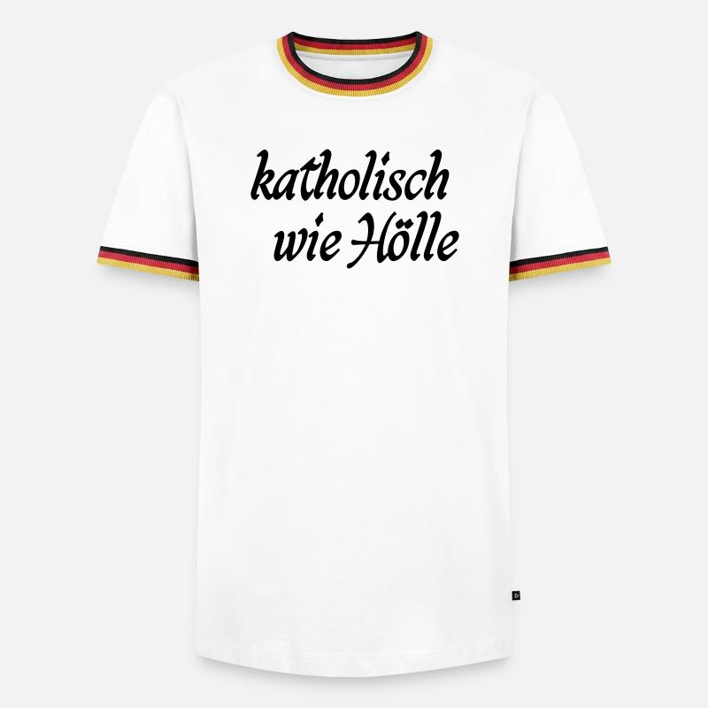 Catholic as hell - Men's Ringer Shirt - white/tricolour