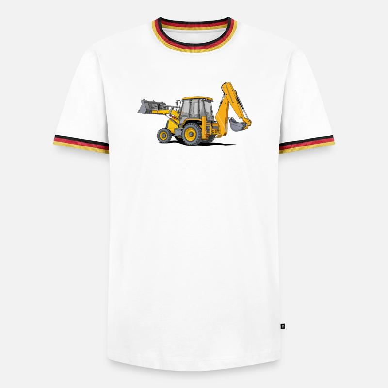 Backhoe Loader Tractor - Men's Ringer Shirt - white/tricolour