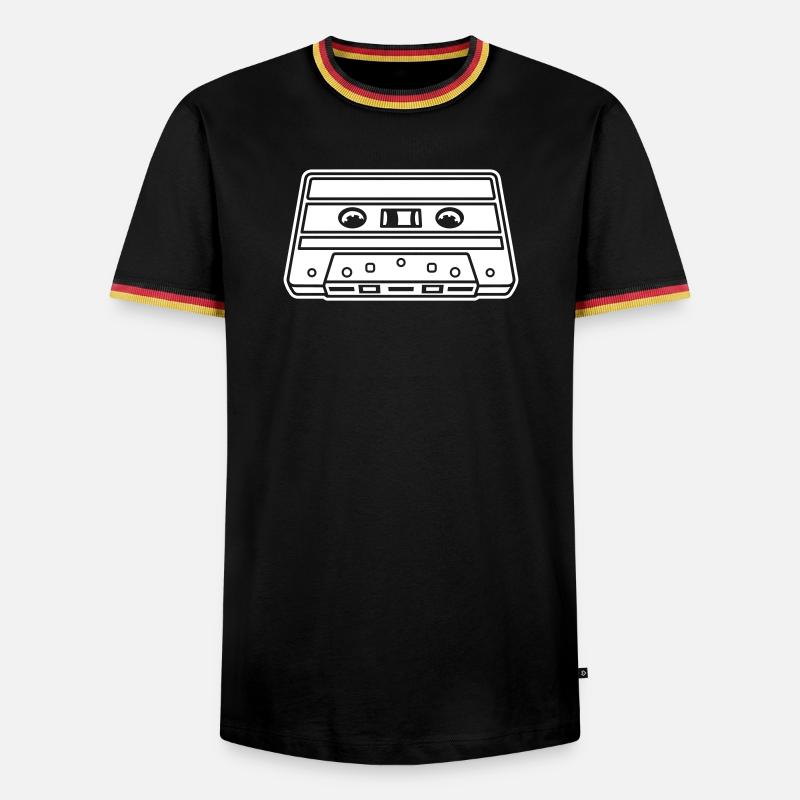 Cassette Perspective – Retro Mixtape Design - Men's Ringer Shirt - black/tricolour