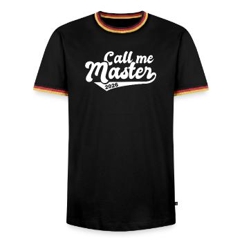 Master 2026 Graduation Graduation - Men's Ringer Shirt - black/tricolour - Front - AI Model Male 178 light (178cm) & AI Model Male 185 light (185cm)