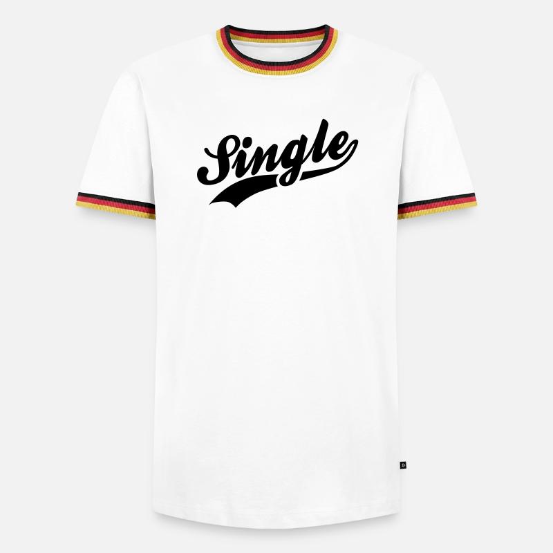 Single - Men's Ringer Shirt - white/tricolour