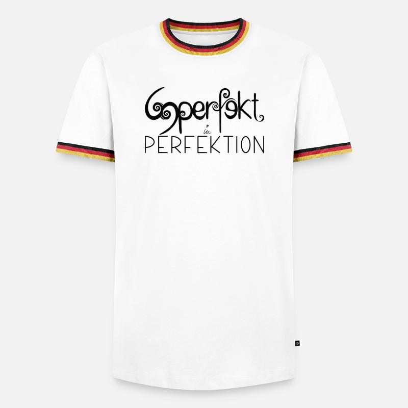 Statement - Männer Kontrast-T-Shirt - Weiß/Dreifarbig
