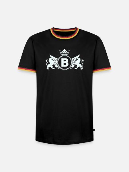 Kaiserliches B-Wappen mit Löwenkrone - Männer Kontrast-T-Shirt - Schwarz/Dreifarbig