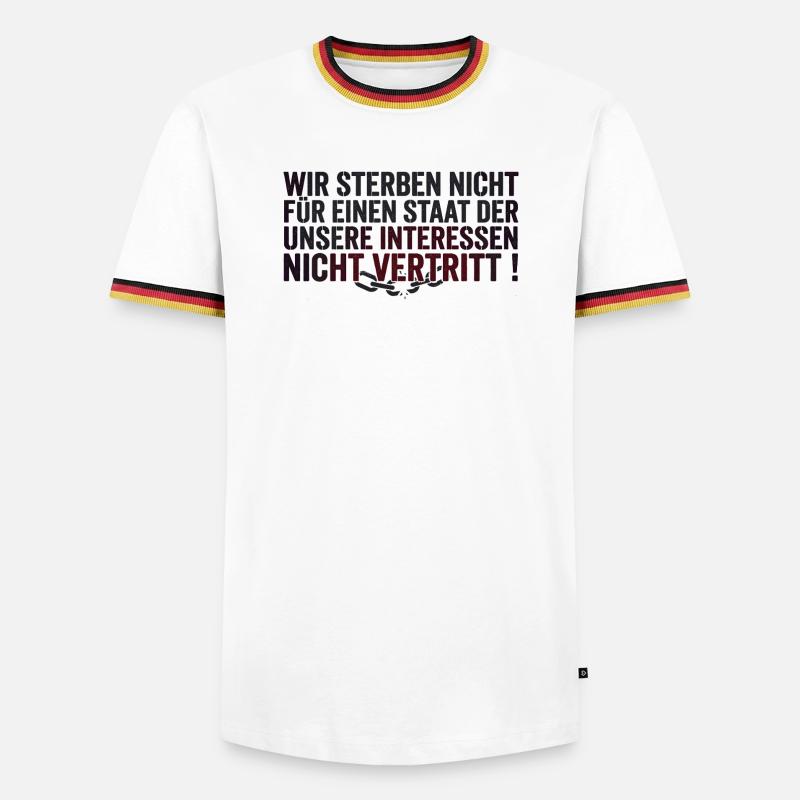 Protest Statement - Männer Kontrast-T-Shirt - Weiß/Dreifarbig