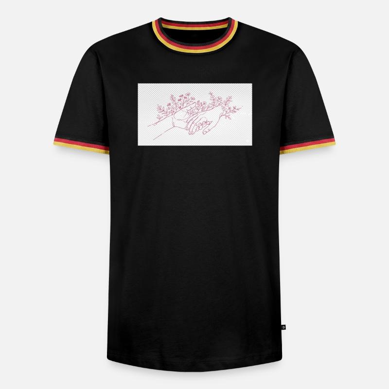 Hand der Beschützerin - Männer Kontrast-T-Shirt - Schwarz/Dreifarbig