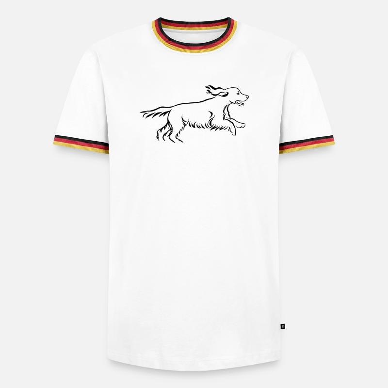 Cocker Spaniel - Männer Kontrast-T-Shirt - Weiß/Dreifarbig