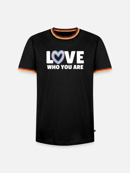Transgender. Liebe, wer du bist - Männer Kontrast-T-Shirt - Schwarz/Dreifarbig