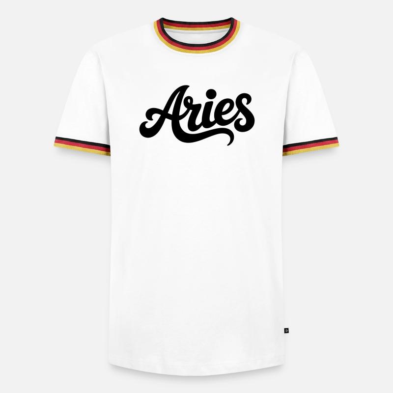 Widder - Sternzeichen Design - Männer Kontrast-T-Shirt - Weiß/Dreifarbig