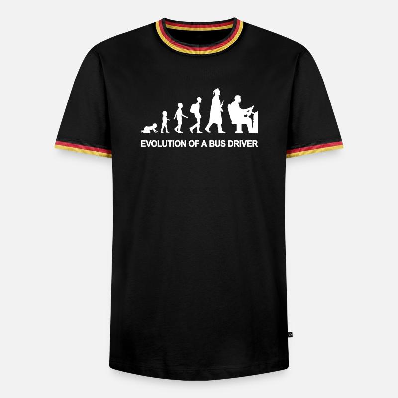Evolution Of A Bus Driver - Männer Kontrast-T-Shirt - Schwarz/Dreifarbig