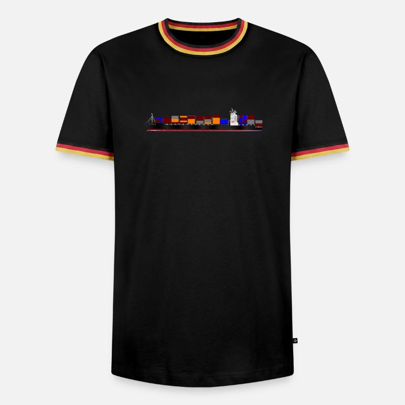 Container Ship - Men's Ringer Shirt - black/tricolour